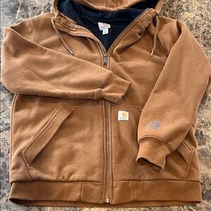 Carhartt Men’s Rain Defender Loose Fit Thermal-Lined Full-Zip Sweatshirt M Brown